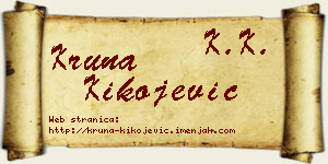 Kruna Kikojević vizit kartica